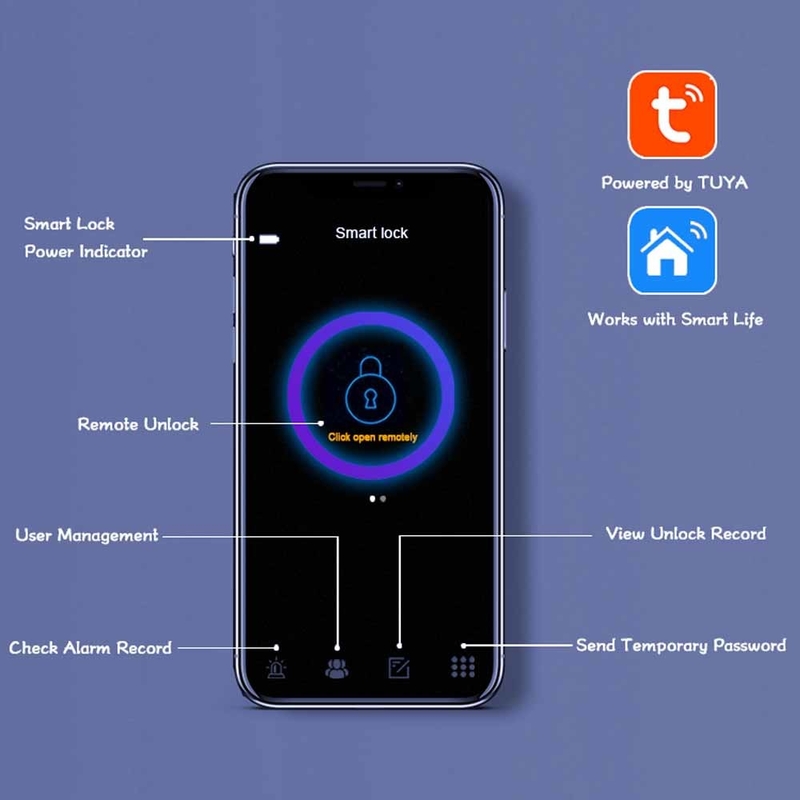Van de de Veiligheids digitaal vingerafdruk van Tuya Wifi App van het huis Slim Intelligent Slot de deurslot