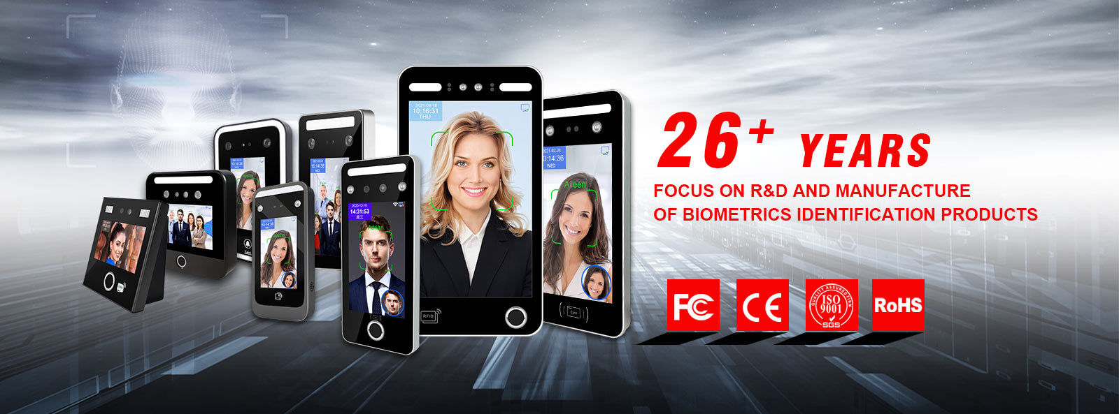 het biometrische systeem van de gezichtserkenning