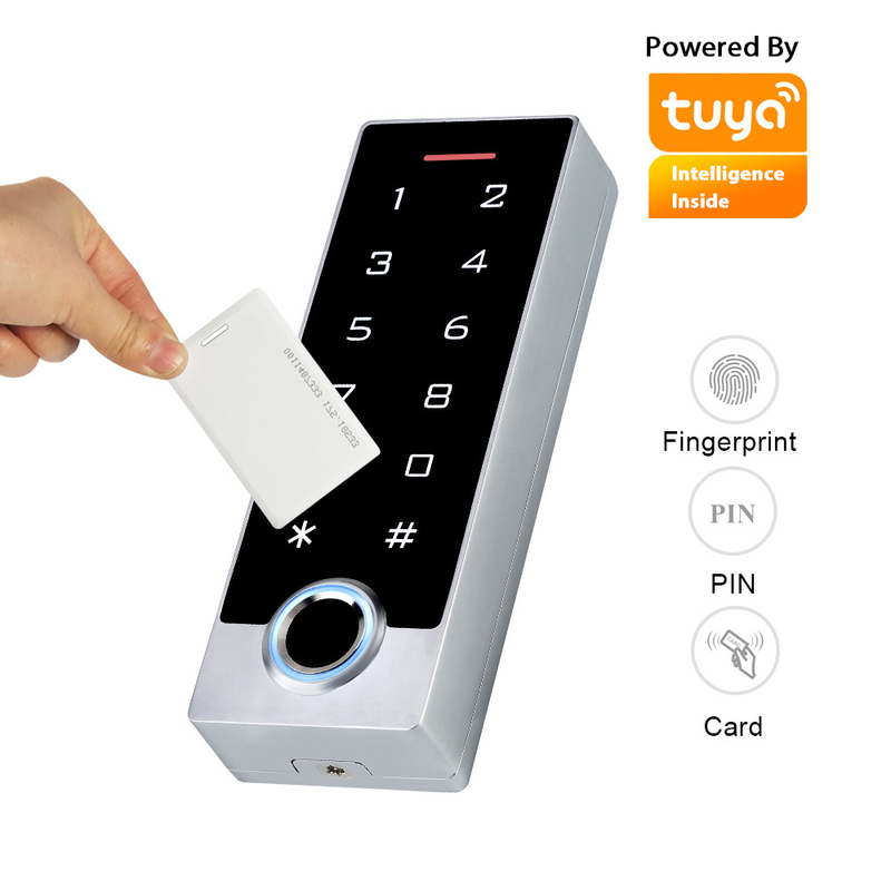 Tuyaapp Biometrisch van de Vingerafdrukdeur Waterdicht IP68 de Aanrakingstoetsenbord van de het Toegangsbeheerrfid Kaart