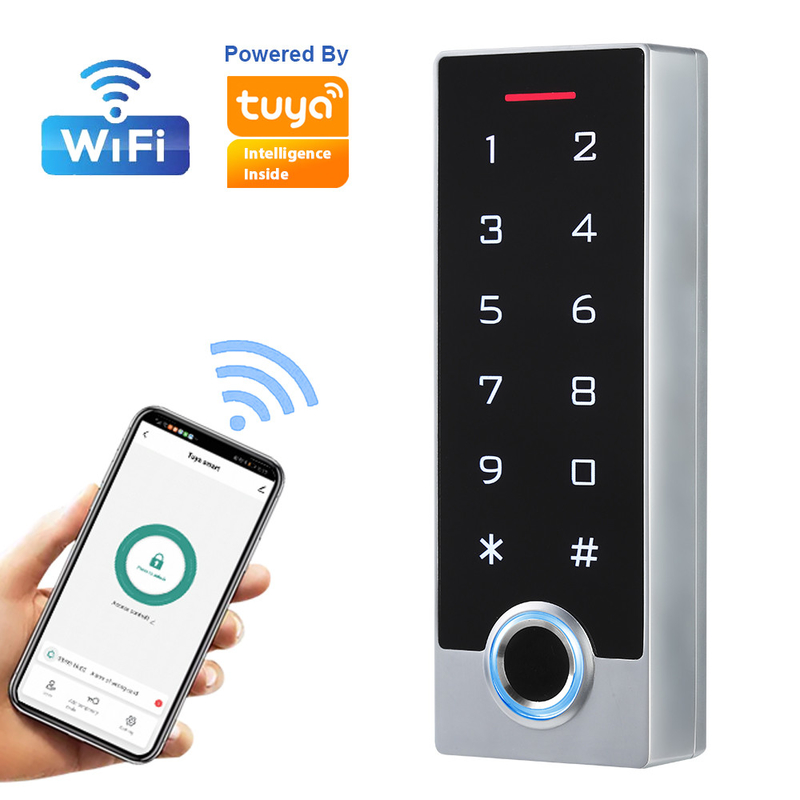 Waterdicht IP68-van de het Toetsenbordvingerafdruk RFID van de het Schermaanraking de KaartToegangsbeheer met Wifi Tuya App