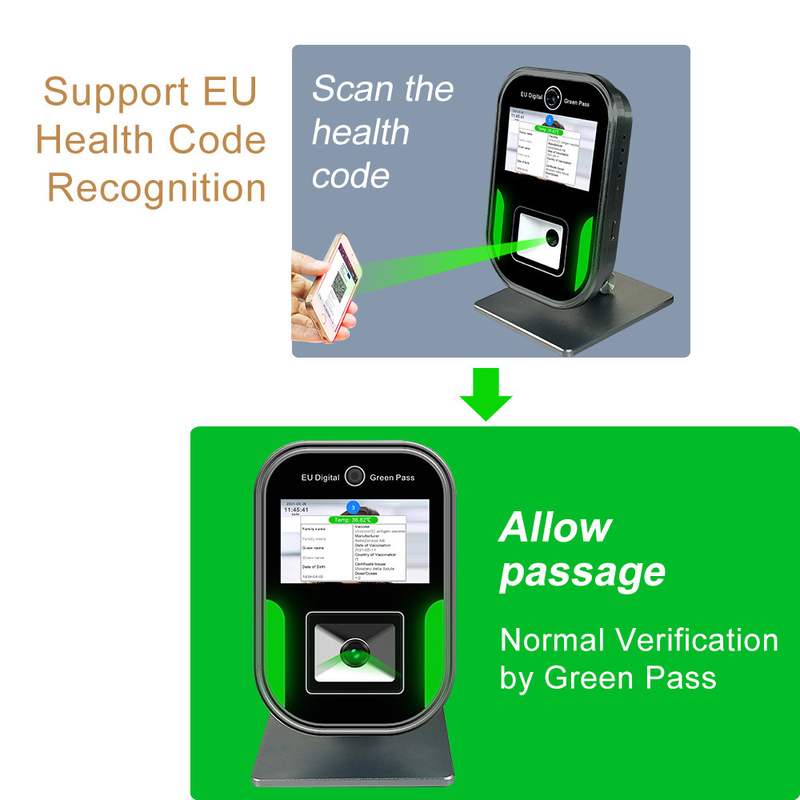 van het de gezondheidsbeheer van de 5 duimvertoning van de het QR Codescanner van Hongkong groene de paslezer van Hongkong