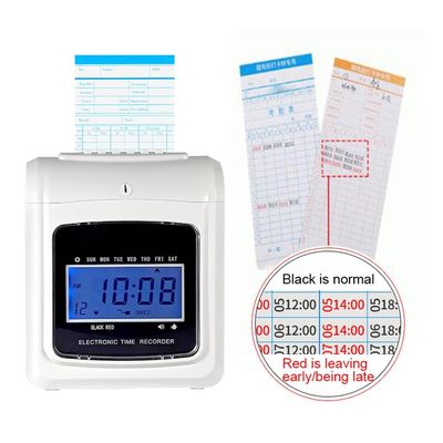CE Time Card Attendance Machine voor Recorder Office Factory Staffs Medewerker Inchecken
