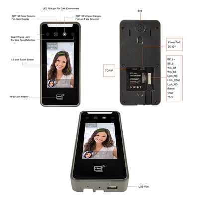 5000 Gezicht Capaciteit Wifi Cloud Software Werknemer Kaart Tijdklok Biometrisch Gezicht Machine Aanwezigheid Backup Battery