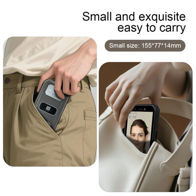 5.5 inch aanraakscherm 、 0.3s Vinnige gezichtsherkenning Tijd Bezoekterminal - 5000 gezichtscapaciteit voor mobiele bezoekers