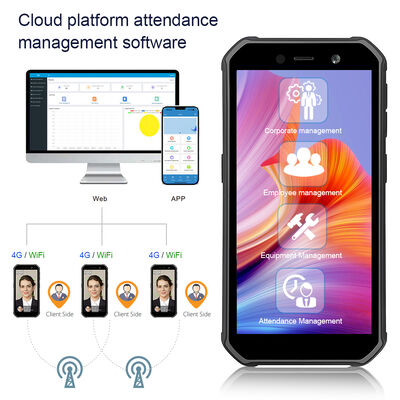 5.5 inch aanraakscherm 、 0.3s Vinnige gezichtsherkenning Tijd Bezoekterminal - 5000 gezichtscapaciteit voor mobiele bezoekers