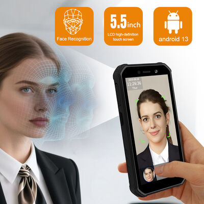 5.5 inch aanraakscherm 、 0.3s Vinnige gezichtsherkenning Tijd Bezoekterminal - 5000 gezichtscapaciteit voor mobiele bezoekers