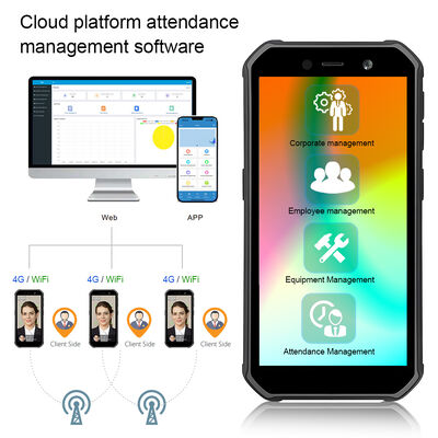 4G draagbare outdoor Android gezichtsherkenning machine voor medewerkers tijd aanwezigheid