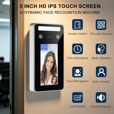 Waterdichte AI Dynamische gezichtsherkenning terminal met RFID kaartherkenning Free Software Mobile APP