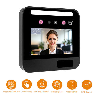 Op Ai gebaseerde slimme RFID-kaart Tijdregistratie Gezicht Toegangscontrole Machine met WiFi / 4G-module
